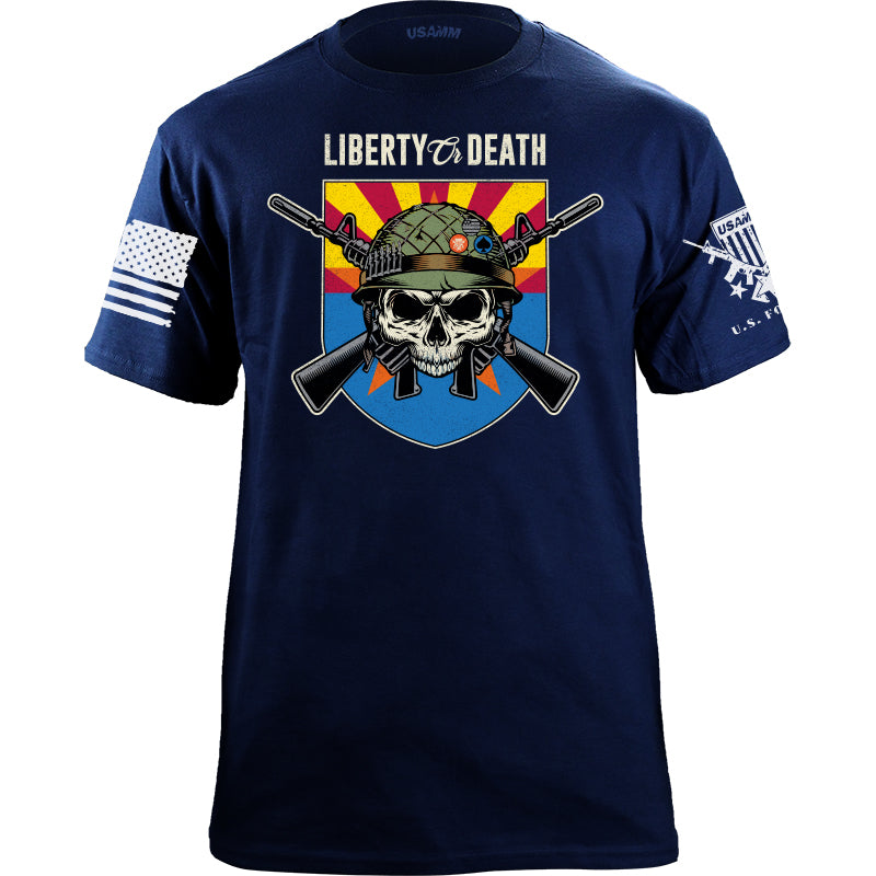 Liberty or Death Arizona Skull T-Shirt Shirts YFS.7.028.1.NYT.1