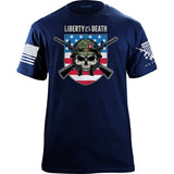 Liberty or Death USA Skull Shield T-Shirt Shirts YFS.3.070.1.NYT.1