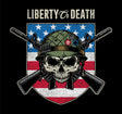 Liberty or Death USA Skull Shield T-Shirt Shirts 