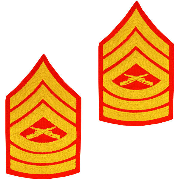 USMC Embroidered Gold/Red Enlisted Rank - Female | USAMM