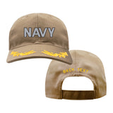 US Navy Custom Ship Cap - Coyote - NAVY Text Silver Hats and Caps NAVY-TEXT-SILVER.COY.CAPTAIN