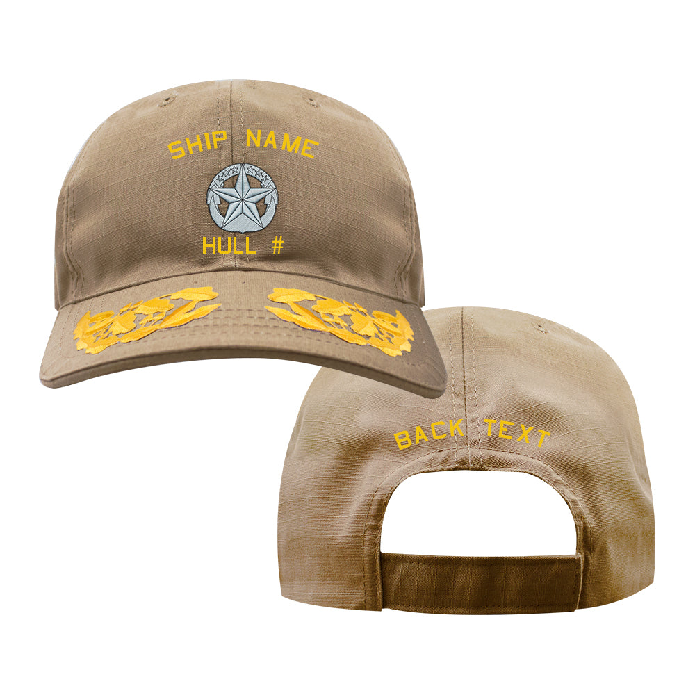 U.S. Navy Custom Ship Cap - Coyote - Admiral Scrambled Eggs -Navy Command Hats and Caps 