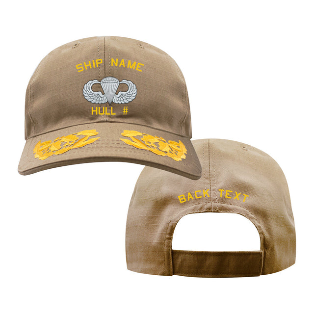 U.S. Navy Custom Ship Cap - Coyote - Admiral Scrambled Eggs - Parachutist Hats and Caps 