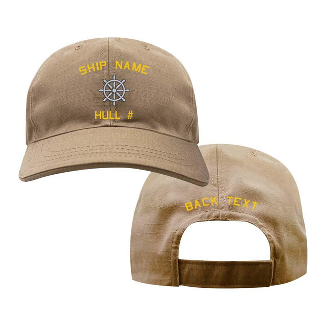 US Navy Custom Ship Cap - Coyote - Quartermaster Badge Hats and Caps 