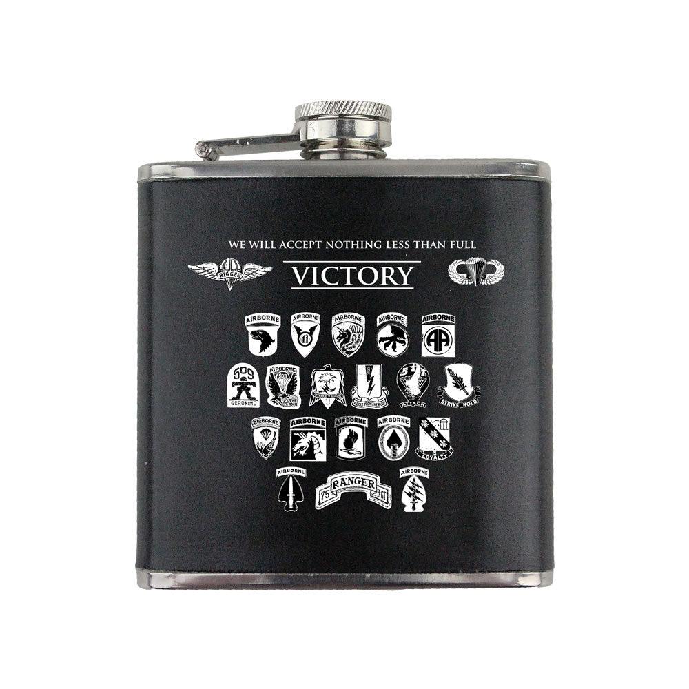 Historic Airborne Divisions 6 oz. Flask with Wrap Flasks 