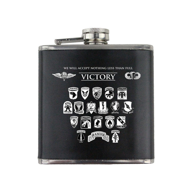 Historic Airborne Divisions 6 oz. Flask with Wrap Flasks 