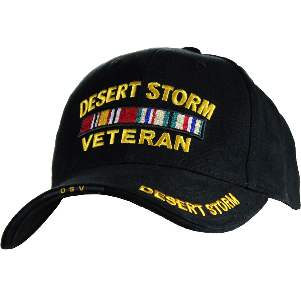 Desert Storm Veteran Ribbon Rack Deluxe Black Low-Profile Cap Hats and Caps SP-3033