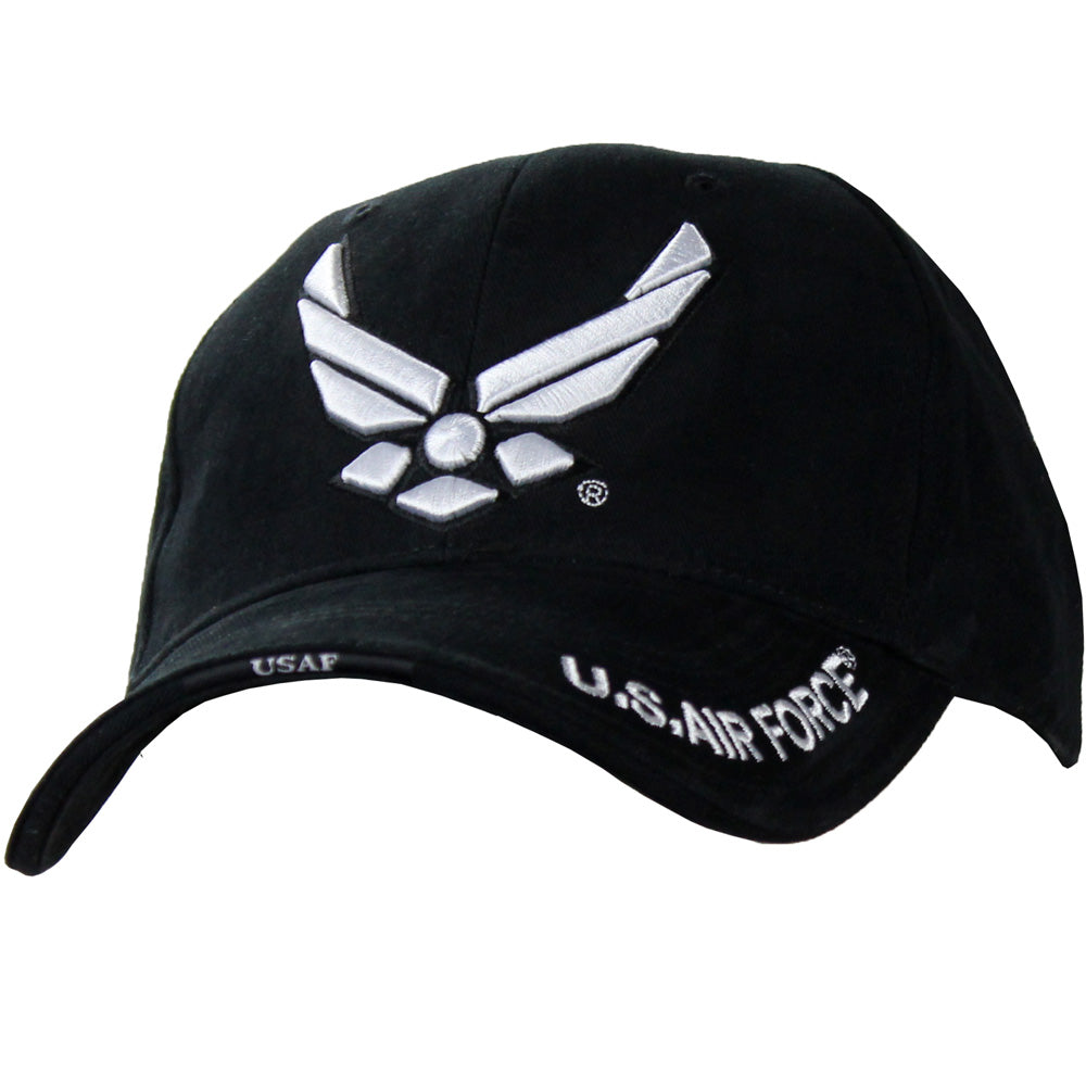 New Wing Air Force Black Deluxe Low-Profile Cap Hats and Caps SP-3039