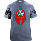 Spartan Helmet Tennessee Flag Distressed T-Shirt Shirts YFS.7.012.1.LBT.1