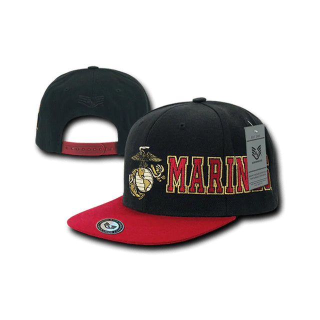 Marines EGA Flat Bill Cap Hats and Caps 