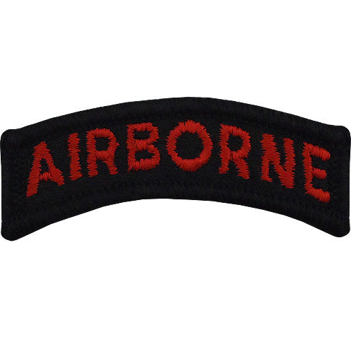 Airborne Class A Tab - Black / Red Lettering Patches and Service Stripes 