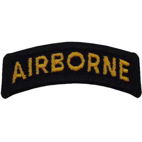 Airborne Class A Tab - Black / Yellow Lettering Patches and Service Stripes 