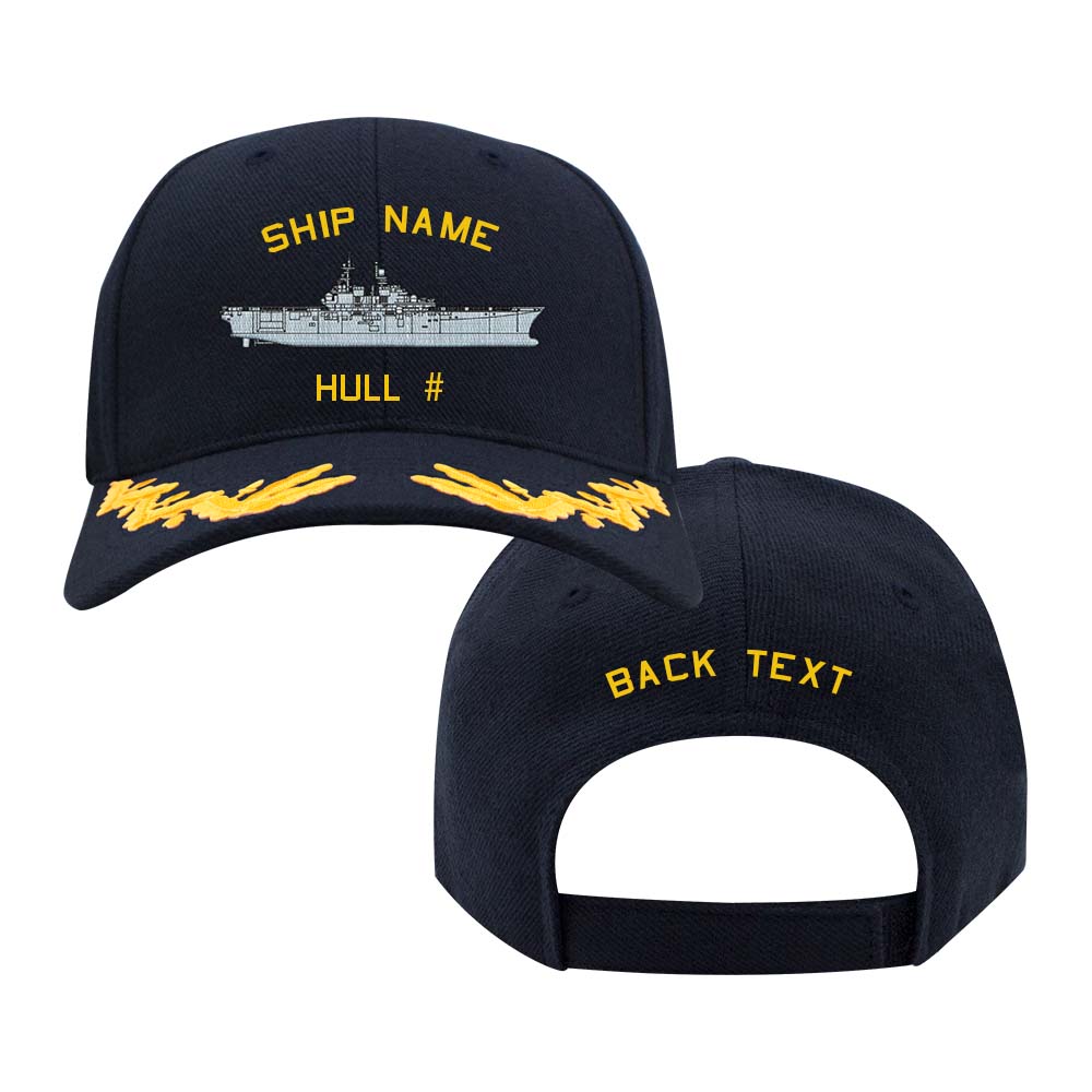 U.S. Navy Custom Ship Cap - America Class Amphibious Combat Ship Hats and Caps America.Navy.Captain