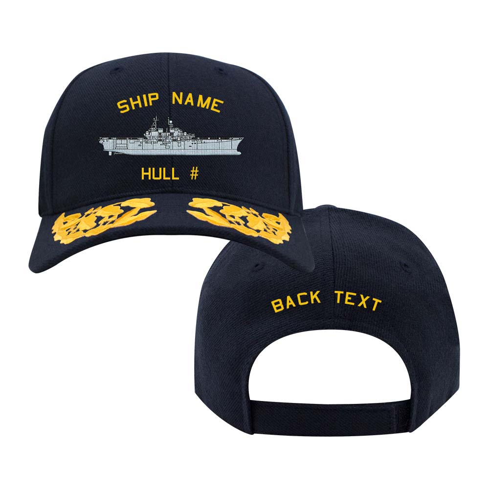 U.S. Navy Custom Ship Cap - America Class Amphibious Combat Ship Hats and Caps America.Navy.Admiral