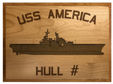 US Navy Custom Ship 3D Laser Engraved Plaque America