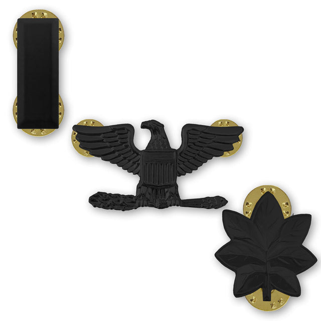 Navy Subdued Black Metal Collar Insignia Rank - Enlisted and Officer Rank 