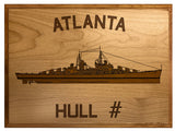 U.S. Navy Custom Ship 3D Laser Engraved Plaque Shadow Boxes, Display Cases, and Presentation Cases np.Atlanta