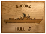 U.S. Navy Custom Ship 3D Laser Engraved Plaque Shadow Boxes, Display Cases, and Presentation Cases np.Brooke