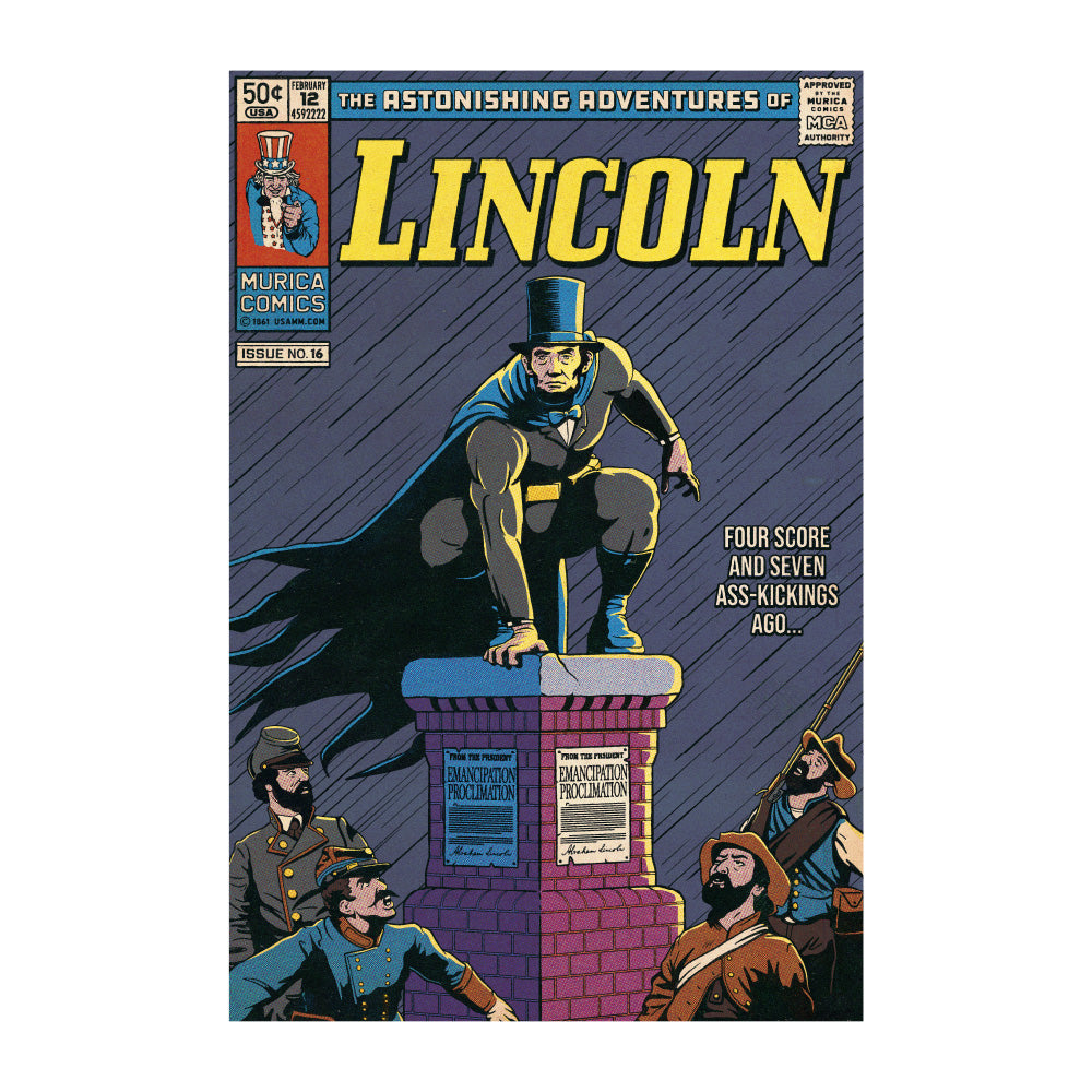 Lincoln: The Dark Night Vintage Comic Poster Print Canvas Prints 