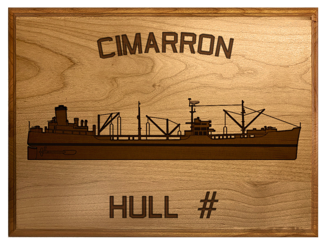 U.S. Navy Custom Ship 3D Laser Engraved Plaque Shadow Boxes, Display Cases, and Presentation Cases np.Cimarron