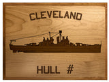 U.S. Navy Custom Ship 3D Laser Engraved Plaque Shadow Boxes, Display Cases, and Presentation Cases np.Cleveland