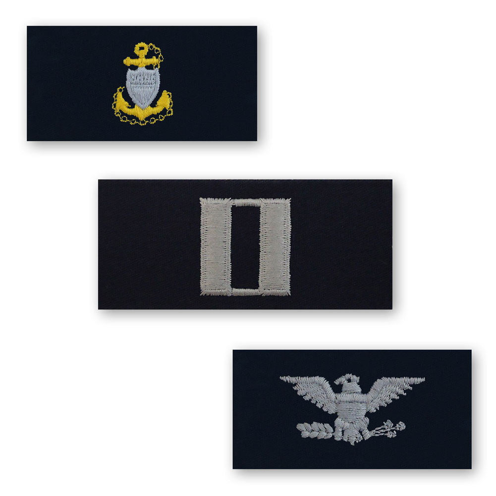 Coast Guard Embroidered Collar Insignia Rank - Enlisted and Officer Rank 