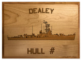 U.S. Navy Custom Ship 3D Laser Engraved Plaque Shadow Boxes, Display Cases, and Presentation Cases np.Dealey