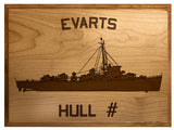 U.S. Navy Custom Ship 3D Laser Engraved Plaque Shadow Boxes, Display Cases, and Presentation Cases np.Evarts