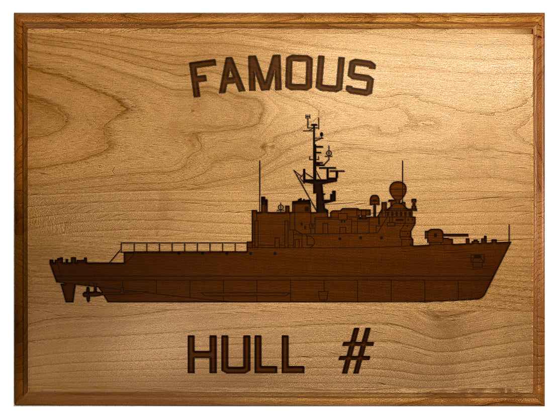 U.S. Navy Custom Ship 3D Laser Engraved Plaque Shadow Boxes, Display Cases, and Presentation Cases np.Famous