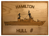 U.S. Navy Custom Ship 3D Laser Engraved Plaque Shadow Boxes, Display Cases, and Presentation Cases np.Hamilton