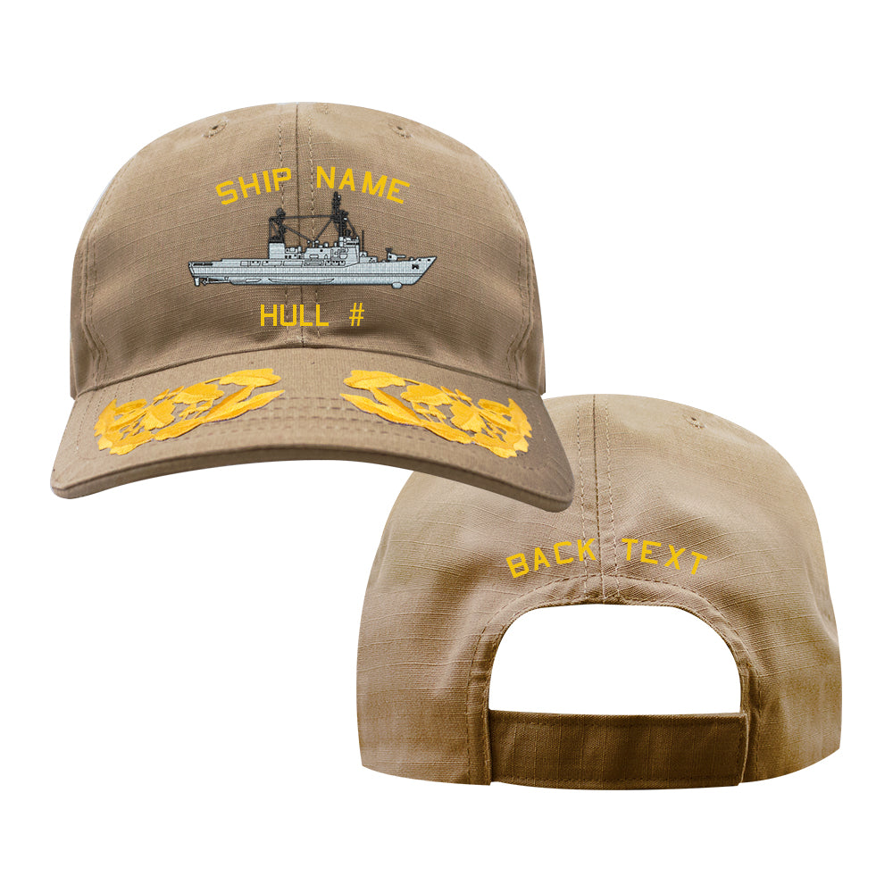 U.S. Navy Custom Ship Cap - Coyote - Admiral Scrambled Eggs -Hamilton Class Cutter Hats and Caps 