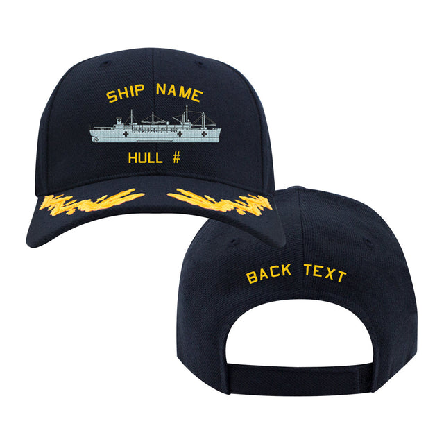 U.S. Navy Custom Ship Cap - Captain - Haven Class Hospital Ship Hats and Caps 