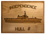 U.S. Navy Custom Ship 3D Laser Engraved Plaque Shadow Boxes, Display Cases, and Presentation Cases np.Independence