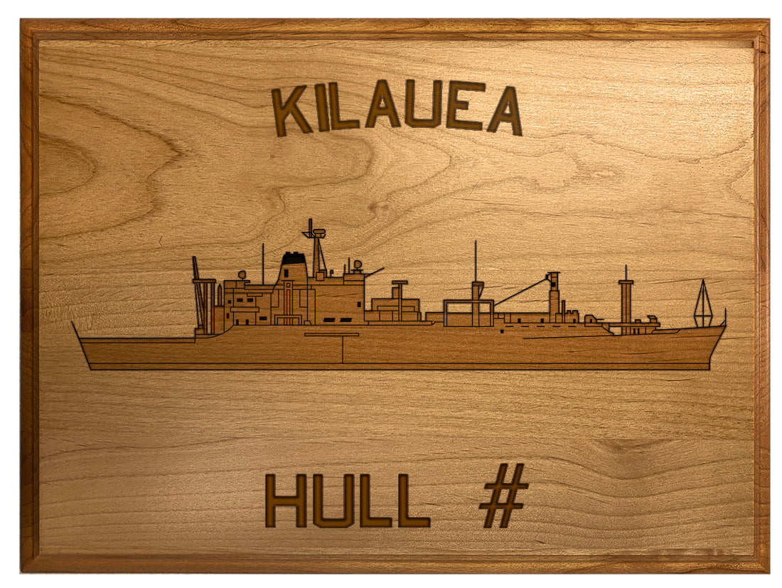 U.S. Navy Custom Ship 3D Laser Engraved Plaque Shadow Boxes, Display Cases, and Presentation Cases np.Kilauea