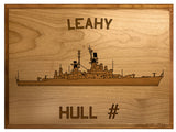 U.S. Navy Custom Ship 3D Laser Engraved Plaque Shadow Boxes, Display Cases, and Presentation Cases np.Leahy