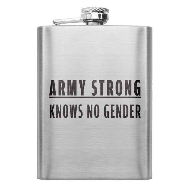 Army Strong Knows No Gender Text 8 oz. Flask Flasks 