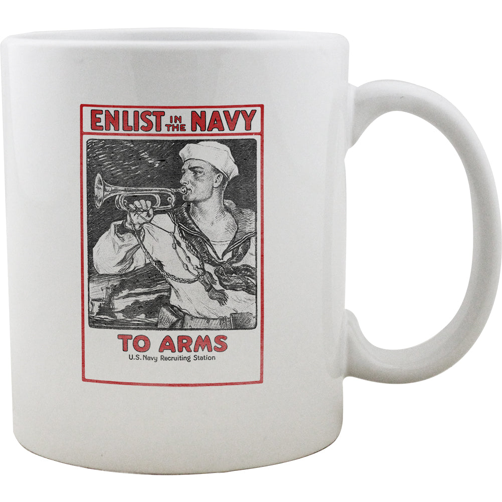 To Arms Enlisted in the Navy Vintage Style Mug Mugs 