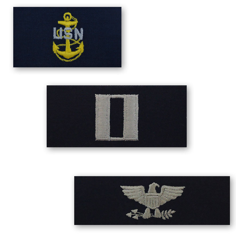 Navy Embroidered Coverall Collar Insignia Rank - Enlisted and Officer