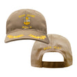 U.S. Navy Custom Ship Cap - Coyote - Captain Scrambled Eggs -NAVY MASTER ANCHOR Hats and Caps 