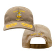 U.S. Navy Custom Ship Cap - Coyote - Admiral Scrambled Eggs -NAVY MASTER ANCHOR Hats and Caps 