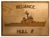 U.S. Navy Custom Ship 3D Laser Engraved Plaque Shadow Boxes, Display Cases, and Presentation Cases np.Reliance