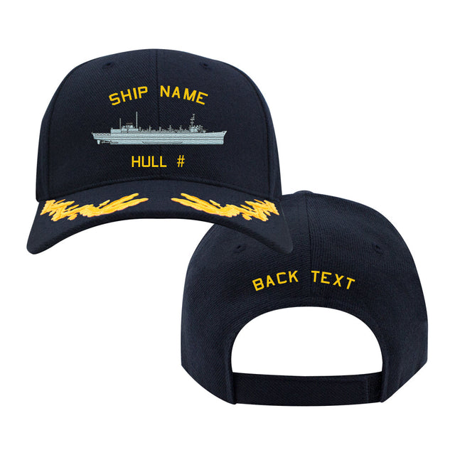 U.S. Navy Custom Ship Cap - Captain Scrambled Eggs -Sacramento Class Fast Combat Support Hats and Caps 