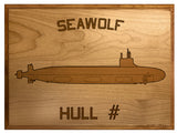 U.S. Navy Custom Ship 3D Laser Engraved Plaque Shadow Boxes, Display Cases, and Presentation Cases np.Seawolf