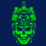 Operator Skull Neon T-Shirt Shirts 