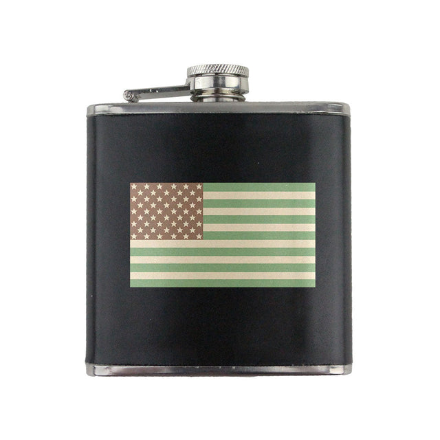 Desert U.S. Flag 6 oz. Flask with Wrap Flasks 