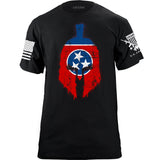 Spartan Helmet Tennessee Flag Distressed T-Shirt Shirts YFS.7.012.1.BKT.1