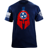 Spartan Helmet Tennessee Flag Distressed T-Shirt Shirts YFS.7.012.1.NYT.1