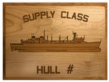 U.S. Navy Custom Ship 3D Laser Engraved Plaque Shadow Boxes, Display Cases, and Presentation Cases np.Supply.Class