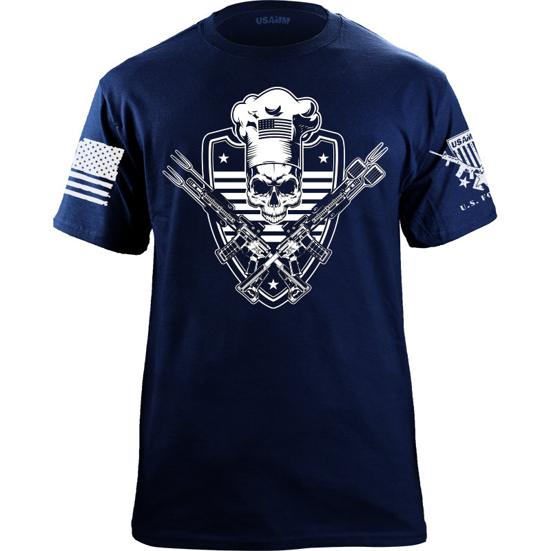 USAMM Tactical Chef Shield T Shirt in Navy Medium