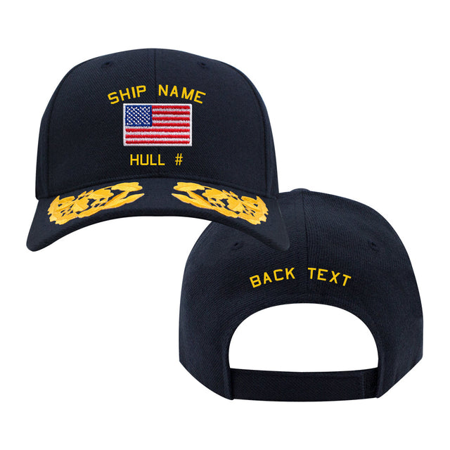 U.S. Navy Custom Ship Cap - Admiral Scrambled Eggs -US Flag Hats and Caps 